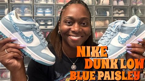 Nike Dunk Low Wmns Paisley Pack Blue White Review On Foot Youtube