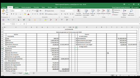 Explicación Balance General En Forma De Cuenta Ejercicio 1 Youtube