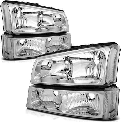 Ocpty Headlight Assembly Pair Replacement For 03 06 For Chevy Avalanche 1500 2500 Silverado 1500