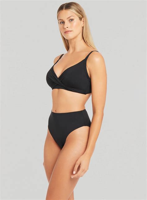 Sea Level Eco Essentials Twist Front Dd E Cup Bikini Top Black Debras