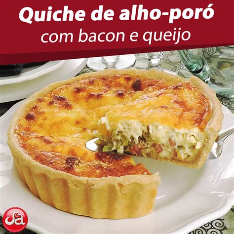 Quiche de alho poró bacon e queijo Supermercados Alabarce