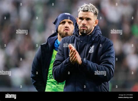 Warsaw Poland Th Nov Kristoffer Velde Of Lech Applauds