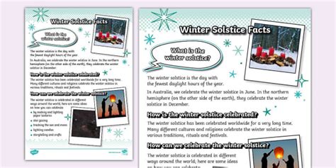 Winter Solstice Facts Poster (Teacher-Made) - Twinkl