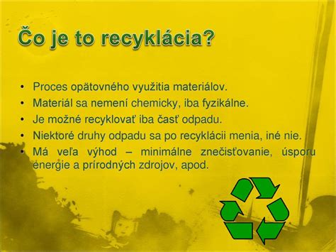 Probl M Odstra Ovania Odpadu A Recykl Cia Ako Jedno Z Jeho Rie En