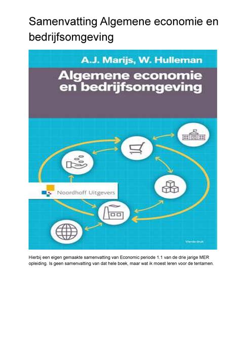 Samenvatting Tentamen Samenvatting Algemene Economie En