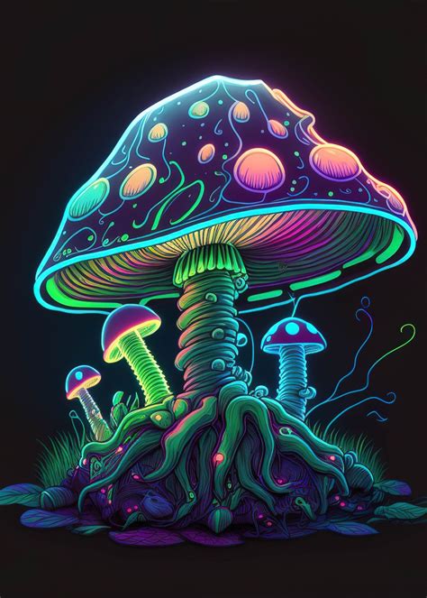 Psychedelic Mushroom Poster By Matiascurrie Displate