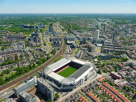 aerial view Eindoven, the Philips stadium (PSV football stadium) was ...