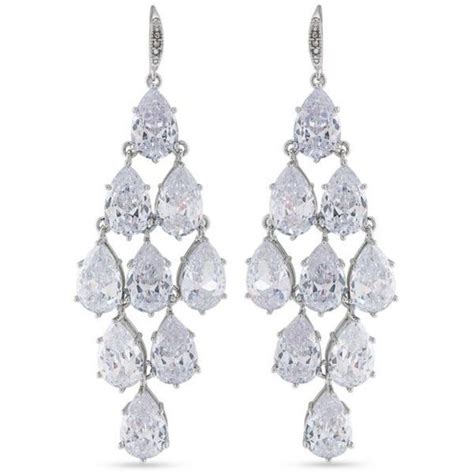 Carolee Silver Upper East Side Clear Crystal Kite Chandelier Earrings