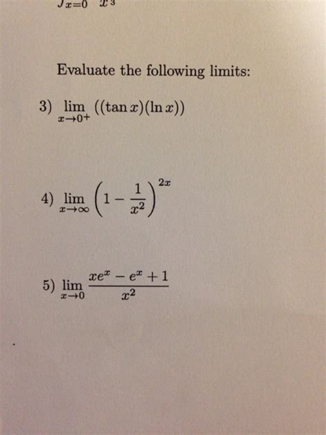 Solved Evaluate The Following Limits Lim X Rightarrow 0 Chegg