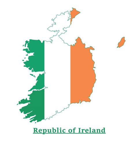 diseño del mapa de la bandera nacional de irlanda, ilustración de la ...