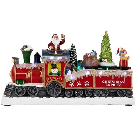 12" LED Lighted Animated & Musical Toy Shop Train Christmas Village ...