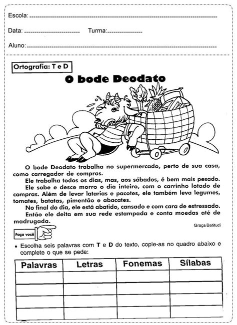 Portugues 4 Ano - Atividades de português 4° ano para imprimir — SÓ ESCOLA
