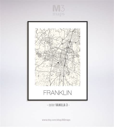 Franklin Tennessee Franklin Tn Map Franklin Map Franklin Etsy