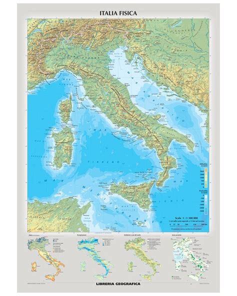 Carta Murale Italia Fisica E Politica Libreria Geografica