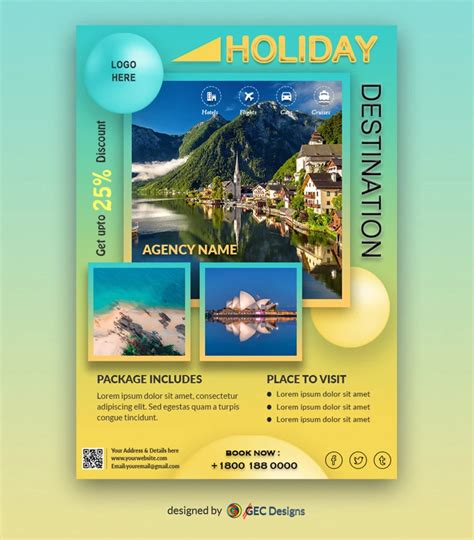 Holiday Travel Packages Flyer Template Gec Designs