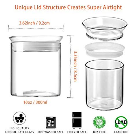 Zens Glass Canister Set Airtight Kitchen Canisters Jars Of With