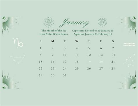 2023 Zodiac Calendar, Printable PDF, Digital Download, Astrology Gift ...