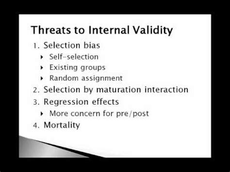 Threats To Internal Validity Youtube