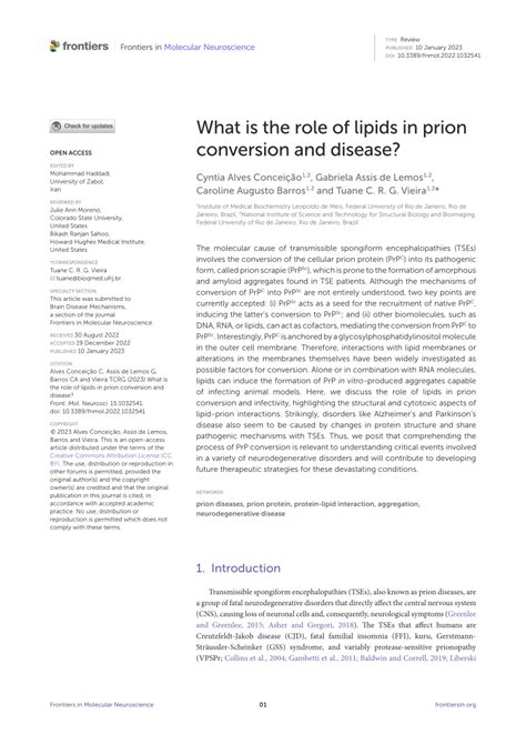 Pdf What Is The Role Of Lipids In Prion Conversion And Disease