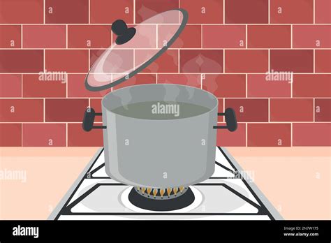 Boiling Water On Stove Stock Vector Images Alamy