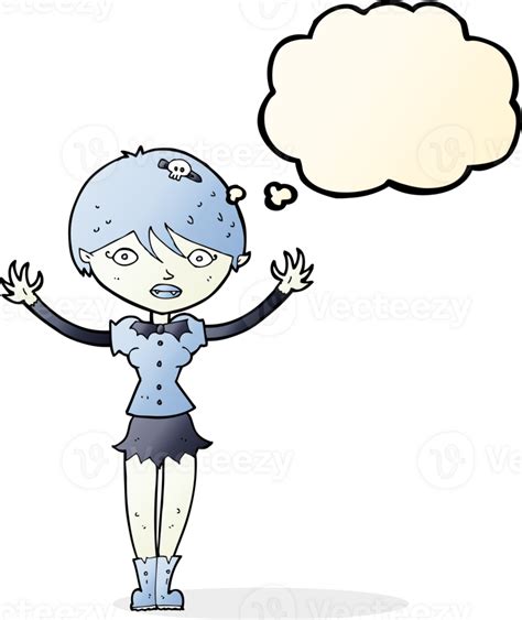 Cartoon Vampire Girl With Thought Bubble 45308206 Png