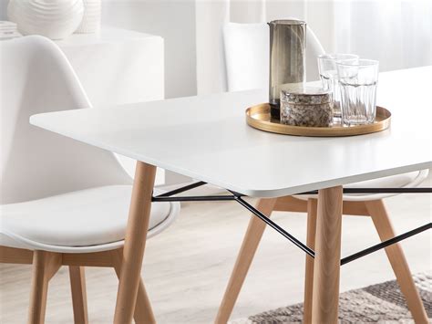 Dining Table 140 X 80 Cm White Biondi Uk