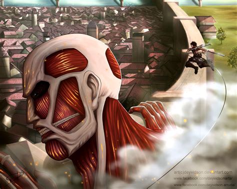 Attack On Titan Colossal Titan Vs Eren