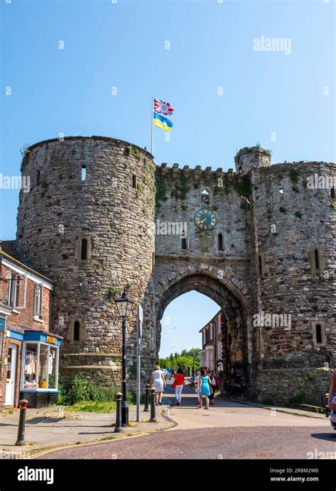 Rye East Sussex , England UK - Medieval Rye Castle wall entrance to ...