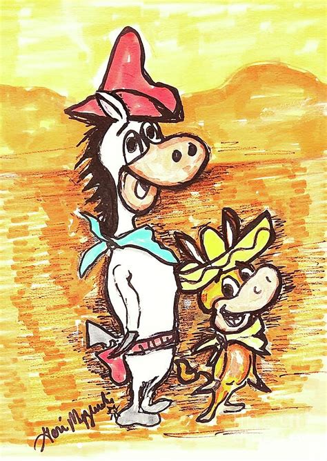 quick draw mcgraw  baba looey  cartoon mixed media  geraldine