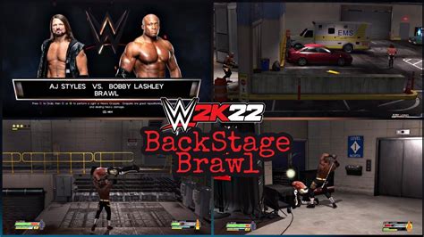 WWE 2K22 Aj Style Vs Bobby Lashley Backstage Brawl Match With Out