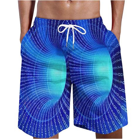 Cllios Mens Swimming Trunks Quick Dry 3d Optical Illusion Printed