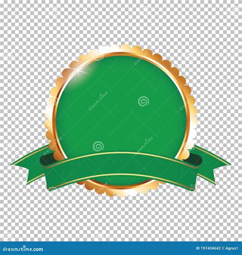 Green Award Ribbon Icon Vector Illustration Cartoondealer