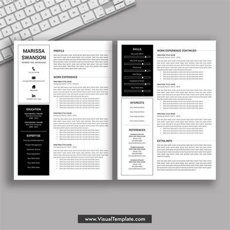 Pre Formatted Resume Template With Resume Icons Fonts And