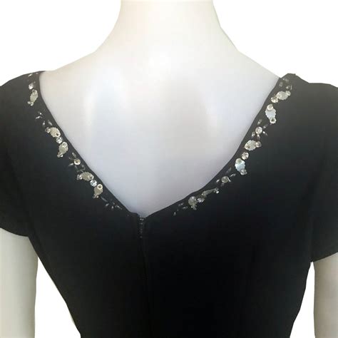 Vintage 1950s Embellished Black Crepe Wiggle Dress Shop Stylaphile