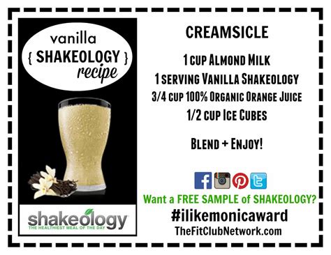 Shakeology Recipes The Fit Club Network Shakeology Recipe Shakeology Vanilla Shakeology