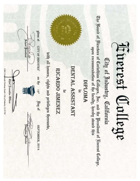 Ricardo Jimenez Everest College Dental Assistant Certificate