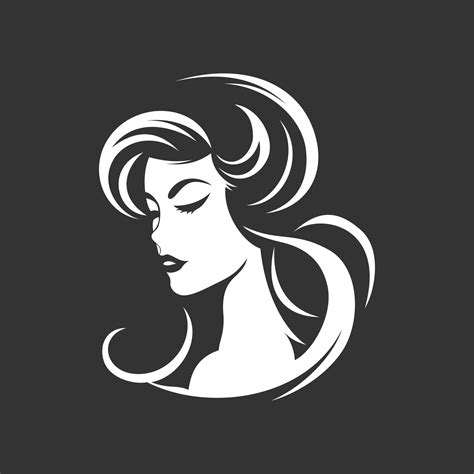 black and white logo symbol of beauty, can be used for salons ...