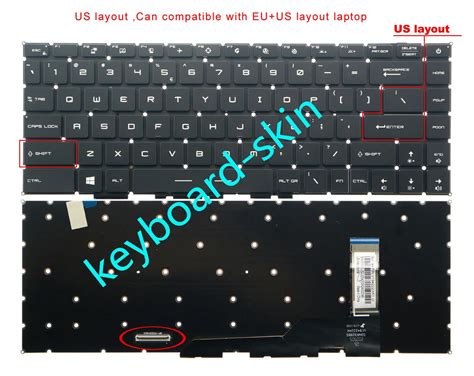 US Keyboard RGB Colorful Per Key Backlit For MSI GE66 Raider 10SF 10SFS