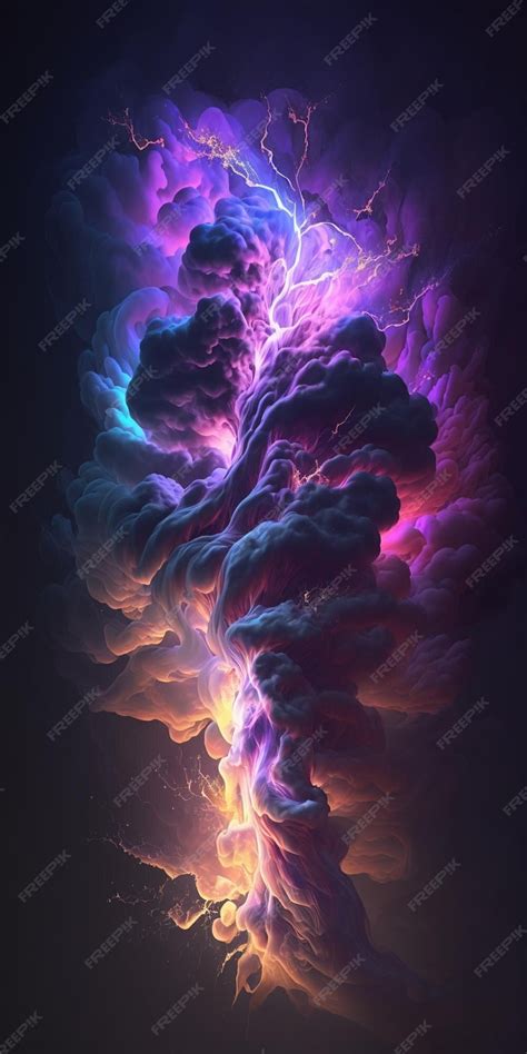 Premium Ai Image A Purple And Yellow Smoke Cloud With A Purple And