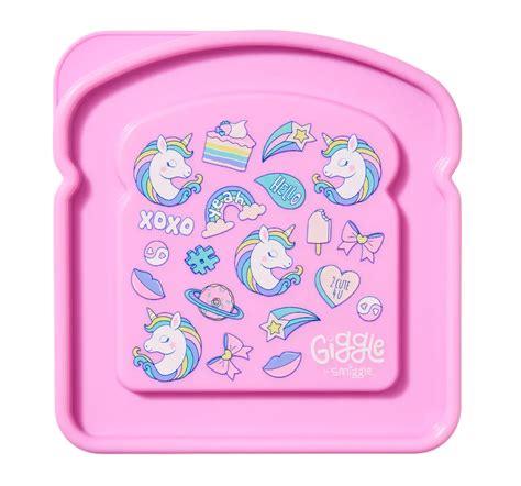 Smiggle Giggle Sandwich Container Pink Y