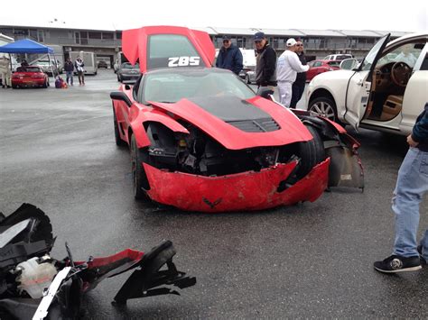 Chevrolet Corvette Z Has Extreme Crash On Laguna Seca Wet Track