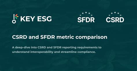 An Explanation And Metric Comparison Of CSRD And SFDR