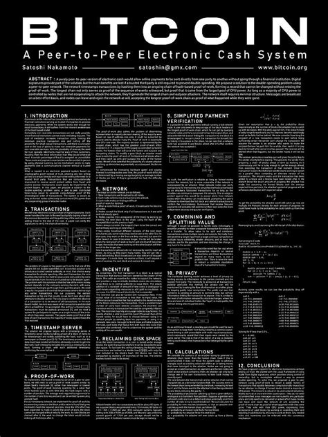 Bitcoin Whitepaper A Peer To Peer Electronic Cash System Satoshi