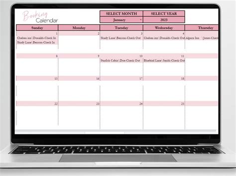 Booking Calendar Template Google Sheets Excel Spreadsheet in 2023 ...