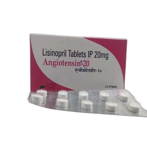 Angiotensin 20 Mg Lisinopril Tablets IP Healing Pharma India Pvt Ltd