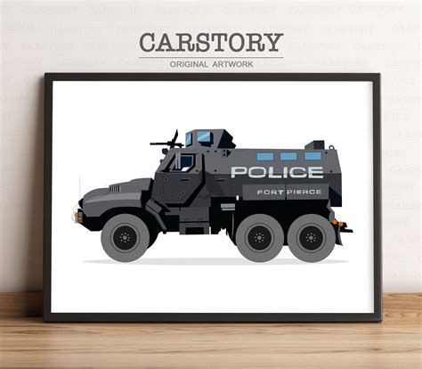 Police Car Wall Art Police Car Print Armored Vehicle Car - Etsy UK