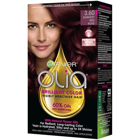 Garnier Olia Oil Powered Permanent Hair Color 3 60 Darkest Red Rose