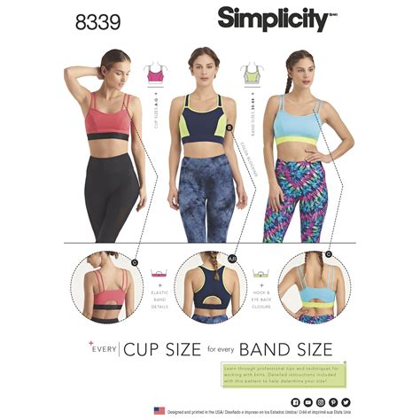 Simplicity 8339 Misses' Knit Sports Bras