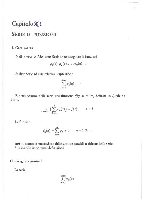 2 Serie Funzioni Appunti Di Lezione 2 Analisi Matematica 2 Studocu