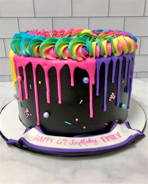 Neon Birthday Cake 👩‍🎤⚡️ Neon Birthday Cakes Neon Birthday Neon Cakes